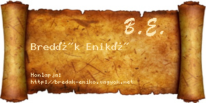 Bredák Enikő névjegykártya